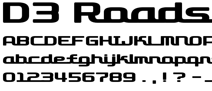 D3 Roadsterism Wide font